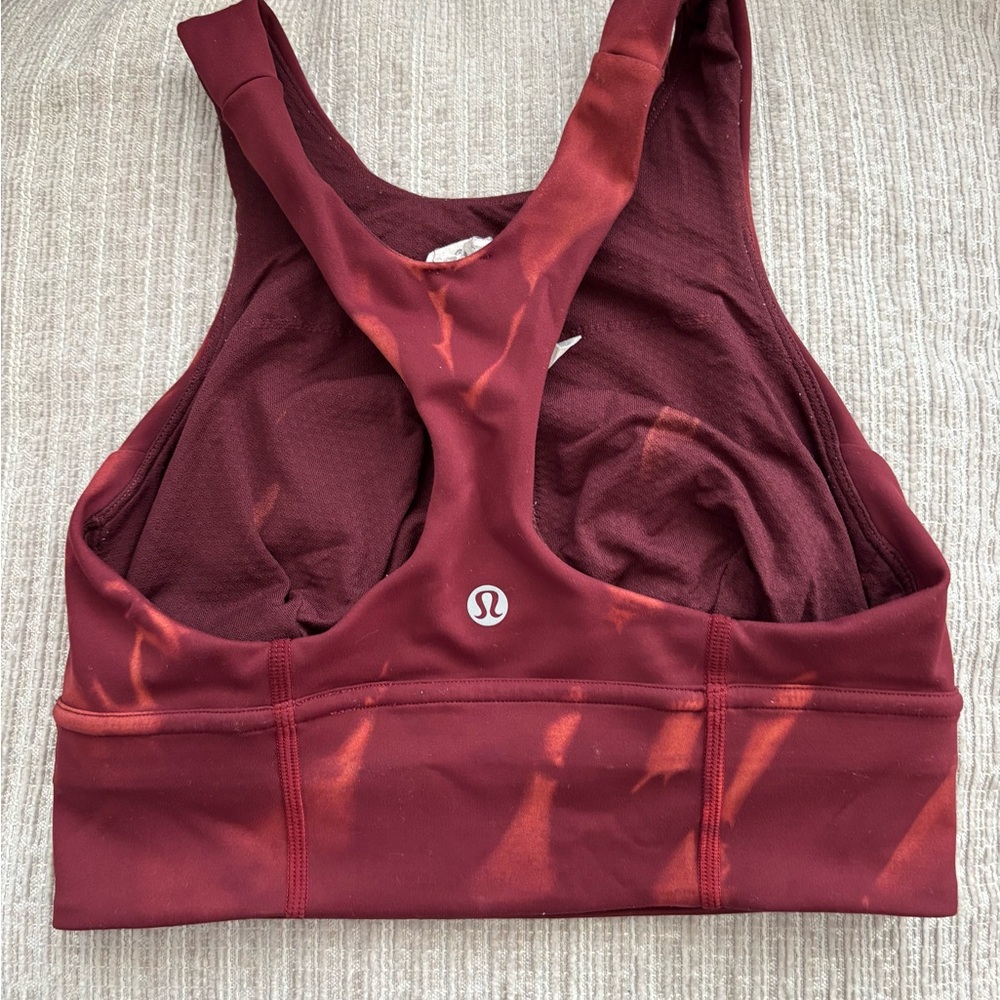 lululemon Wunder Train Longline Bra in Sun Bleached Wash Red Merlot - Picture 2 of 3